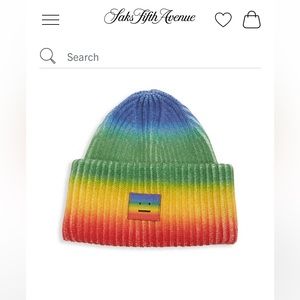 Acne Studios Face Pansy Rainbow Wool Beanie